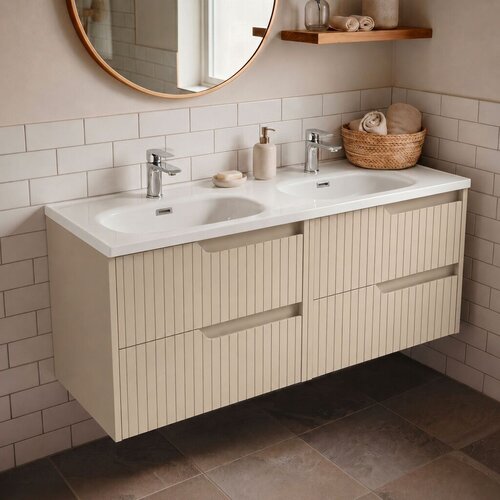 Skye_Decor Kupatilski ormarić sa umivaonikom, Bež Cene