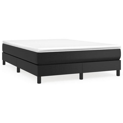 Maison Chic Box spring postelja - Vzmetna postelja z vzmetnico črn 140x190 cm umetno usnje SL19005, (21893955) Cene