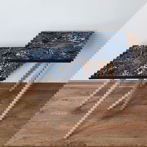 Hanah home 2Shp278 - navy blue navy bluegreywhite nesting table (2 pieces) Cene