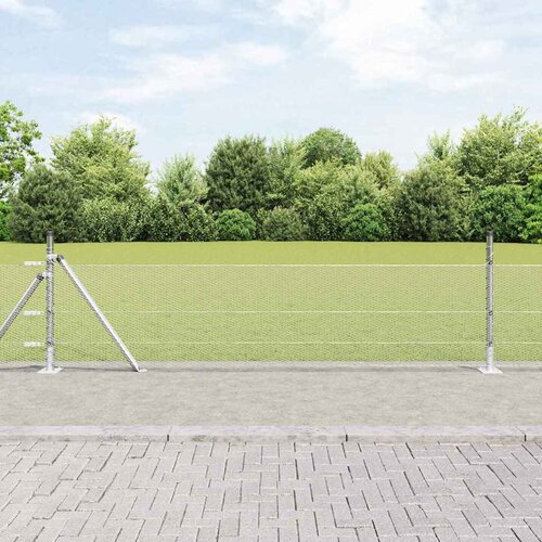 Heksagonalna ograda s betonskom osnovom 10 x 0,5 m Srebrna Cene