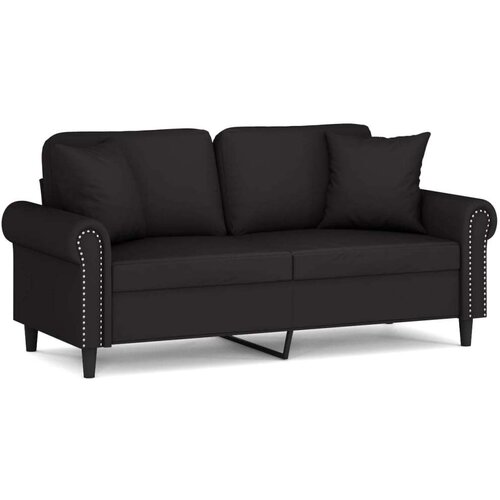 vidaXL Kavč dvosed z okrasnimi blazinami črn 140 cm žamet Cene