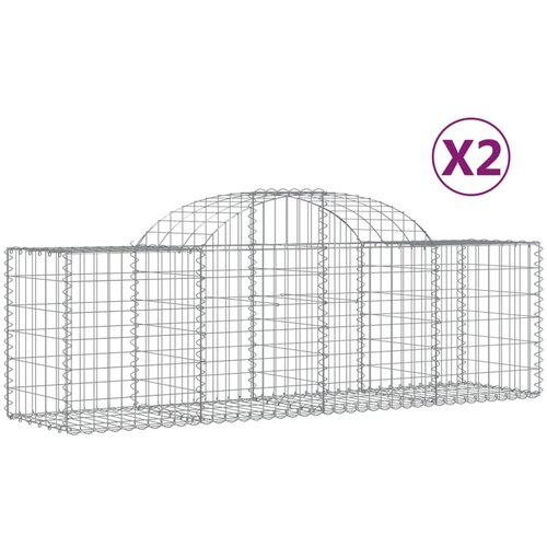 VidaXL Obokana gabionska ko&amp;scaron;ara 2 kosa 200x50x60/80cm pocinkano železo, (20758378) Slike
