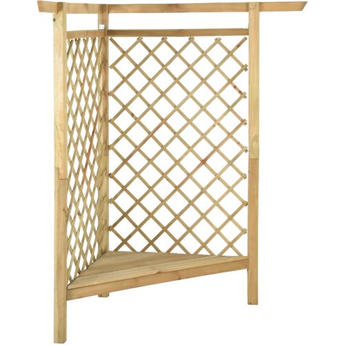  Kutna pergola s klupom 166x81x174 cm od impregnirane borovine Slike