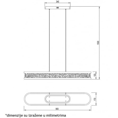 Vesta 491 visilica 54W 3000K crna/zlato 111281 Cene
