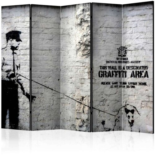  Paravan u 5 dijelova - Banksy - Graffiti Area II [Room Dividers] 225x172 Slike