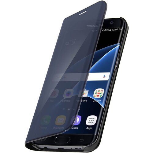 AVIZAR Preklopna torbica, zrcalna torbica za Samsung Galaxy S7 Edge, stoječi ovitek &ndash; črna, (20526575) Cene