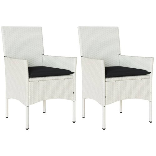 Maison Chic Vrtni stoli - Stol za vrt z blazinami 2 kosa bel poli ratan JS2102, (21876901) Cene