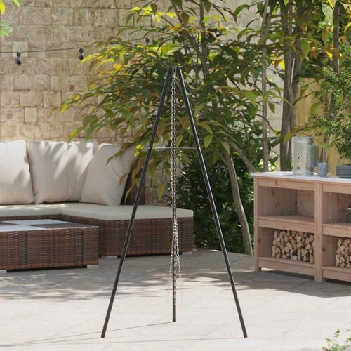  Tripod za logorsku vatru Crna 92 x 92 x 151,5 cm Čelik Slike