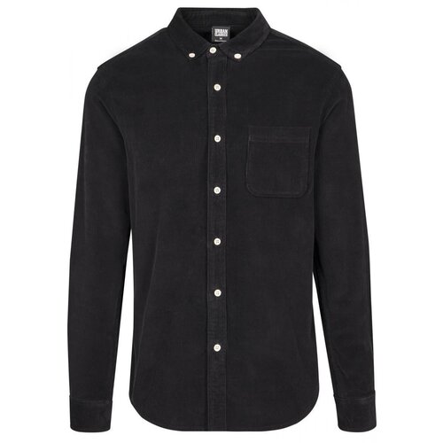 Urban Classics Plus Size Corduroy shirt black Slike