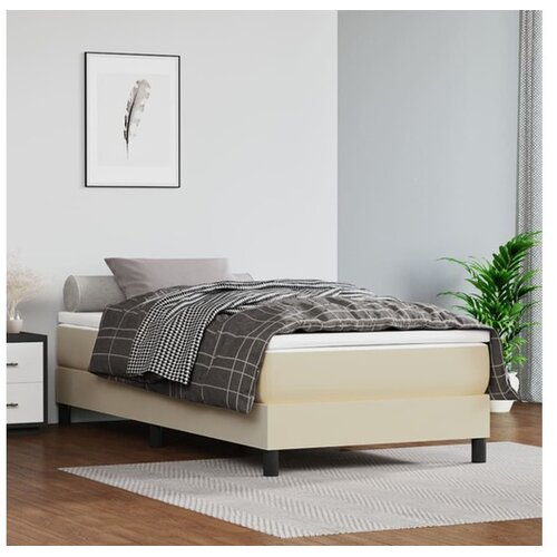  Box spring postelja z vzmetnico krem 100x200 cm umetno usnje Cene