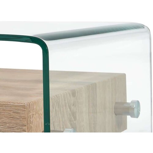  Stolić za kavu prozirni 98 x 45 x 31 cm od kaljenog stakla Slike
