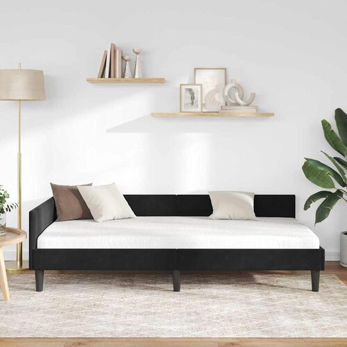  Kutni okvir kreveta s uzglavljem Crna 80 cm x 200 cm Bar&amp;scaron;un Slike