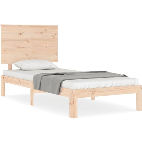 Maison Chic Posteljni okvir - Enojna postelja - Postelja za odrasle 75x190 cm z vzglavjem trden les-J16505, (21760943) Slike