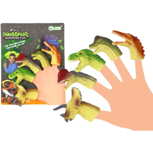  Dinosaurs Rubber Sensory Finger Puppets Cene