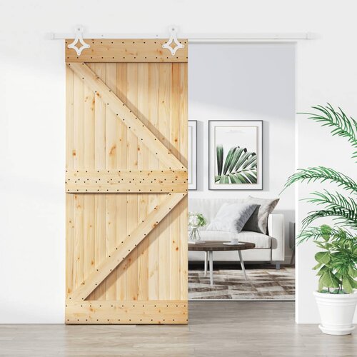 vidaXL Klizna vrata s priborom za montažu 90 x 210 cm masivna borovina Cijene