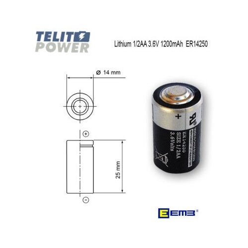  EEMB ER14250 Litijumska Baterija 3.6V 1200mAh &amp;ndash; 1/2AA ( 1199 ) Slike