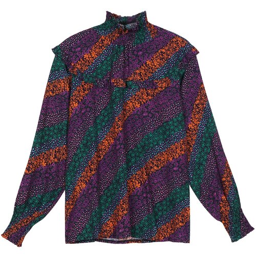 FRNCH PARIS Bluza &amp;#039;Gynette&amp;#039; smaragd / temno liila / temno oranžna / črna Slike