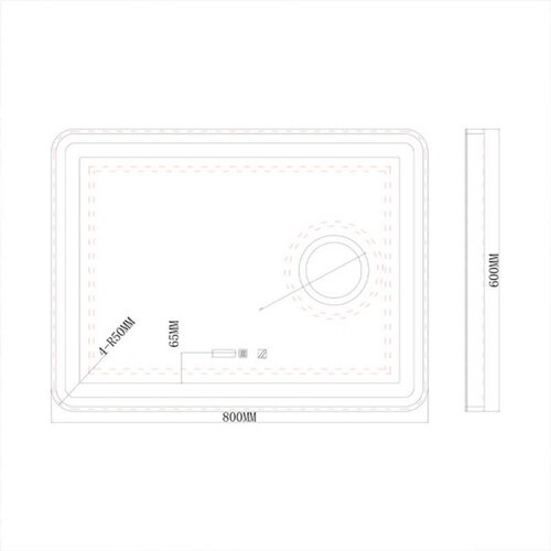 Linni ogledalo za kupatilo 1181 led black 60x80 Slike