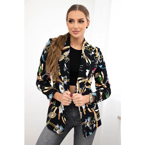 Turecki Cotton jacket with a colorful print camel Slike
