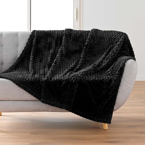Douceur d int&amp;eacute;rieur Črna odeja iz mikroflanele 125x150 cm Mini Frosty &amp;ndash; Slike