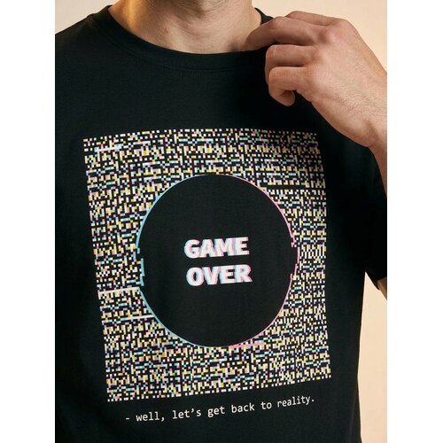 Sinsay Pamučna majica s natpisom Game Over Slike