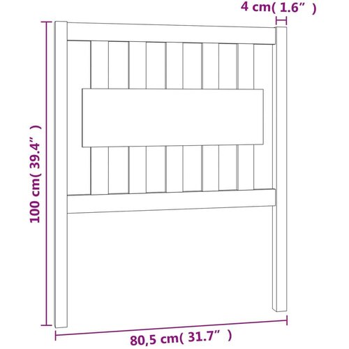 Uzglavlje za krevet 80 5 x 4 x 100 cm od masivne borovine Slike