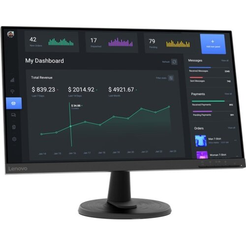Lenovo C24-40 LED zaslon 60,5 cm (23.8") 1920 x 1080 pikseli Full HD Črno Cene