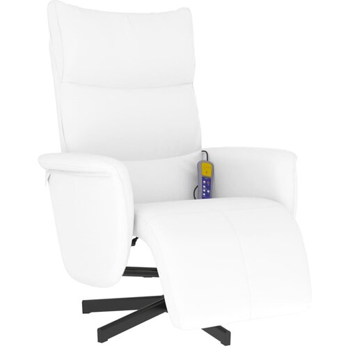 Maison Chic masažni naslanjač - Relax naslanjač z naslonom za noge belo umetno usnje, (22061125) Cene