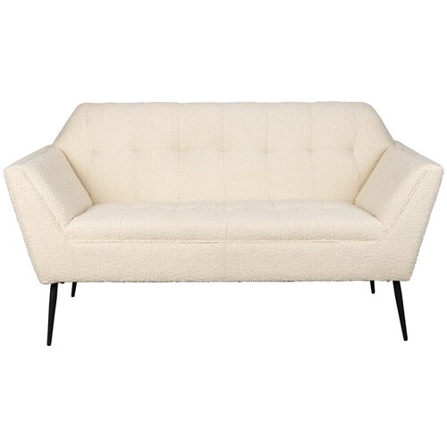 Dutchbone Kremno bela sedežna garnitura iz tkanine boucl&amp;eacute; 150 cm Kate &amp;ndash; Slike