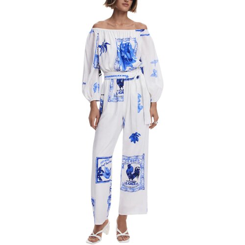 Desigual Kombinezoni JUMPSUIT_T&amp;Aacute;MESIS 25SWPW06 Bela Slike
