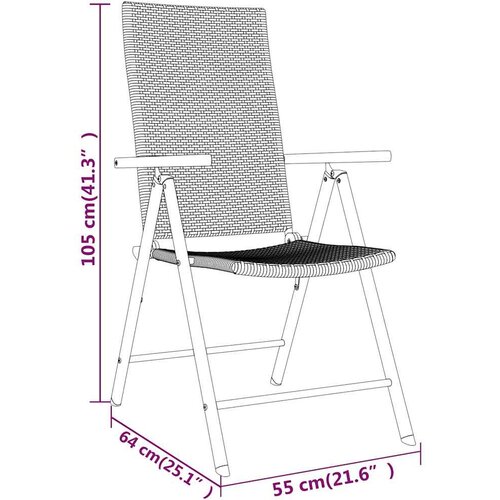  7-dijelni vrtni blagovaonski set crni Crna Dužina stola 200 cm Slike