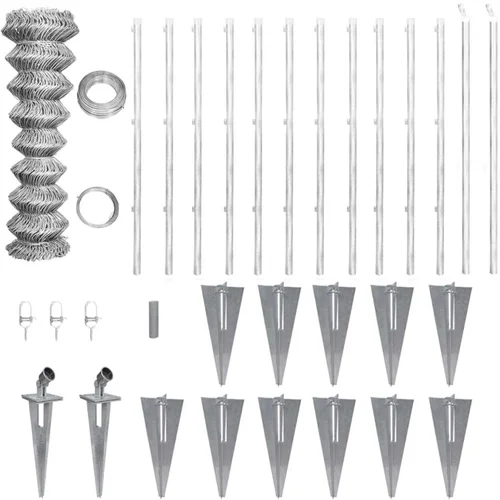  Žičana ograda sa stupovima i šiljcima pocinčani čelik 25x1 25 m