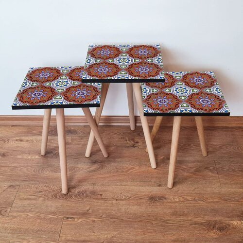 Hanah home 3Shp51 - Multicolor Multicolor Nesting Table (3 Pieces) Cene