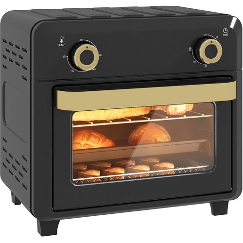 HOMCOM Mini pečica &ndash; nerjaveče jeklo, kaljeno steklo &ndash; 32 D x 27,2 &Scaron; x 29,8 V cm &ndash; črna, (5000242664) Cene
