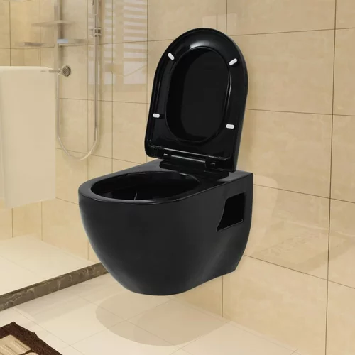 Zidna Viseča WC školjka keramična črna