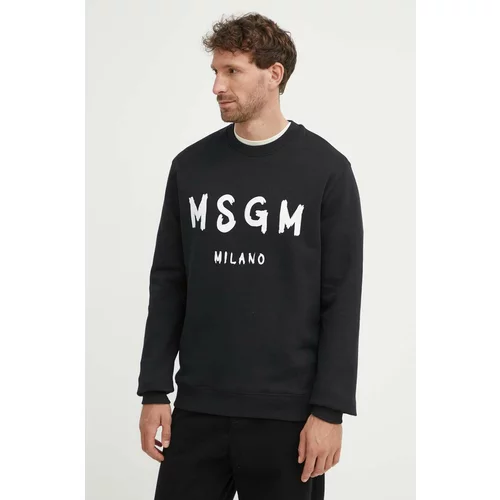 Msgm Bombažen pulover moški, črna barva, 2000MM513.200001