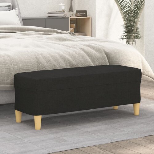  Klupa crna 100x35x41 cm od tkanine Slike