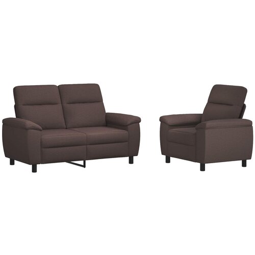  Set sofe 2 pcs Tamno smeđa Tkanina Slike