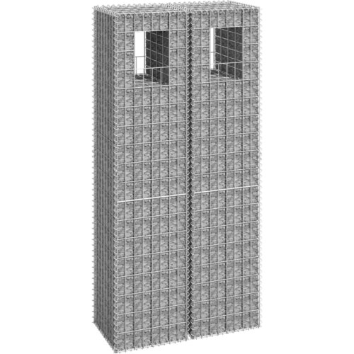 VidaXL Gabionska ko&amp;scaron;ara steber 2 kosa 40x40x180 cm železo Slike