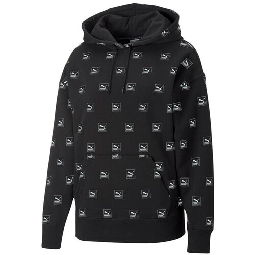 Puma Puloverji Brand Love Aop Hoodie FL Črna Slike