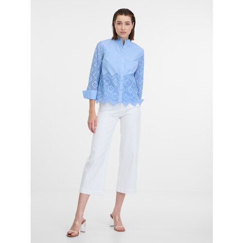 Orsay Light blue lady blouse with decorative details - Women Cene