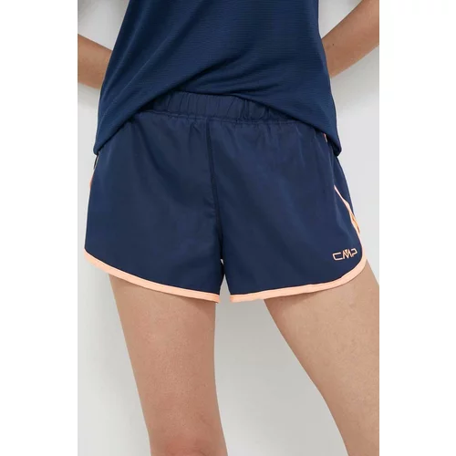 CMP Sportske kratke hlače Unlimitech za žene, boja: tamno plava, s tiskom, srednje visoki struk