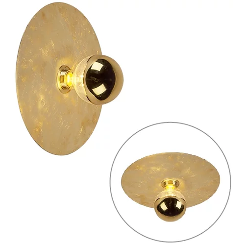 QAZQA Moderna stenska svetilka zlata 30cm - Disque