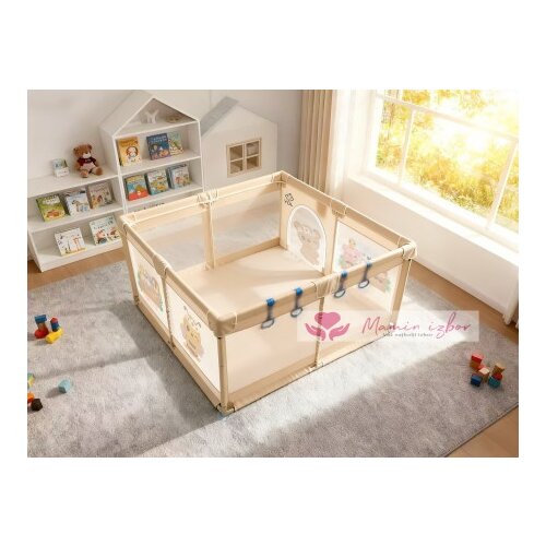 IQ Global Joy ogradica za bebe bež boja+print ( 22725 ) Slike