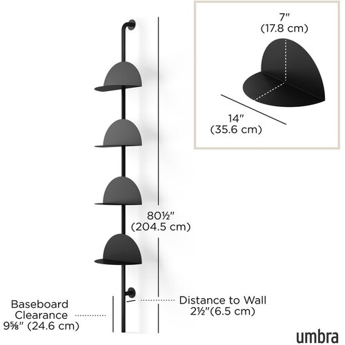 Umbra Črn kovinski sistem modularnih polic 27x203,5 cm Solis &amp;ndash; Slike