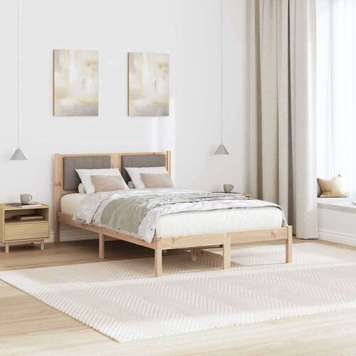 VidaXL Krevetni okvir s tapiciranim uzglavljem Sivo-smeđa 120 x 200 cm Slike