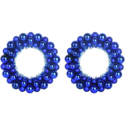 VidaXL Vijenci s božićnim kuglicama 2 pcs Plava 33 x 33 x 7 cm Slike