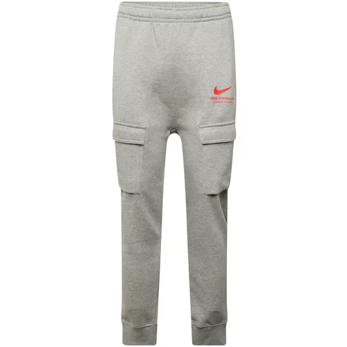 Nike Sportswear Cargo hlače siva / ciglasto crvena / bijela