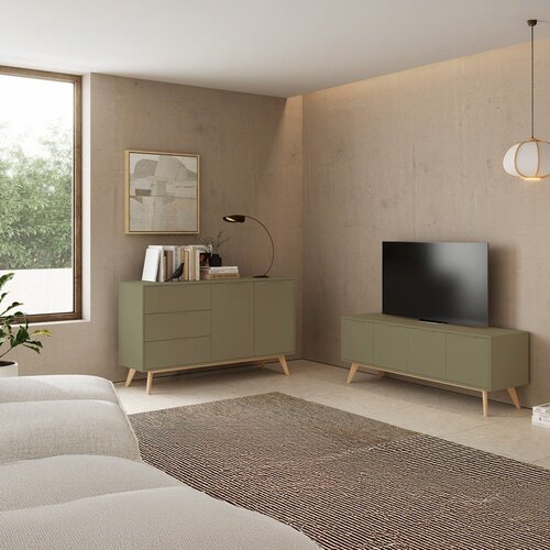 Marckeric Zelena komoda u mat dekoru 140x81x40 cm Campus &amp;ndash; Slike