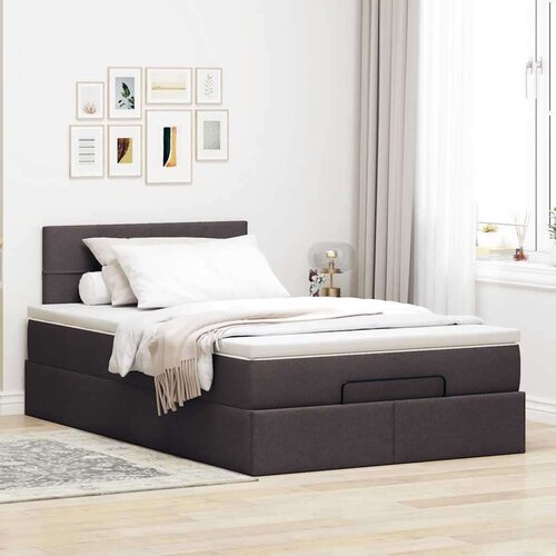 vidaXL okvir za krevet s madraca tamnosmeđi 120x190 cm od tkanine Cijene